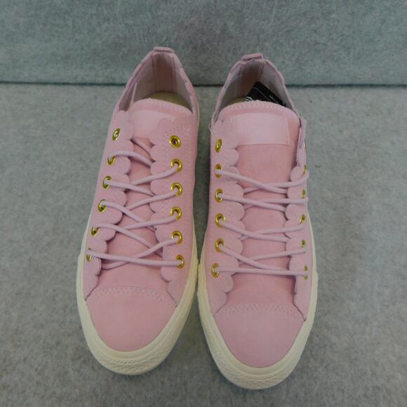 Converse Pink Chuck Taylor All Star Scalloped Edge Ox Women's Sneakers Suede S7 - Picture 5 of 10